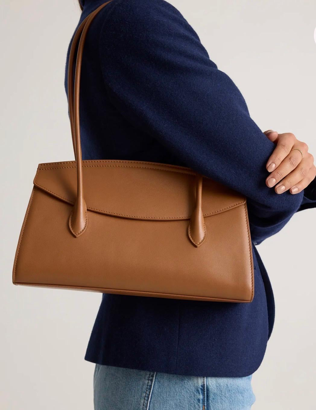 Italian Leather Double Strap Shoulder Bag