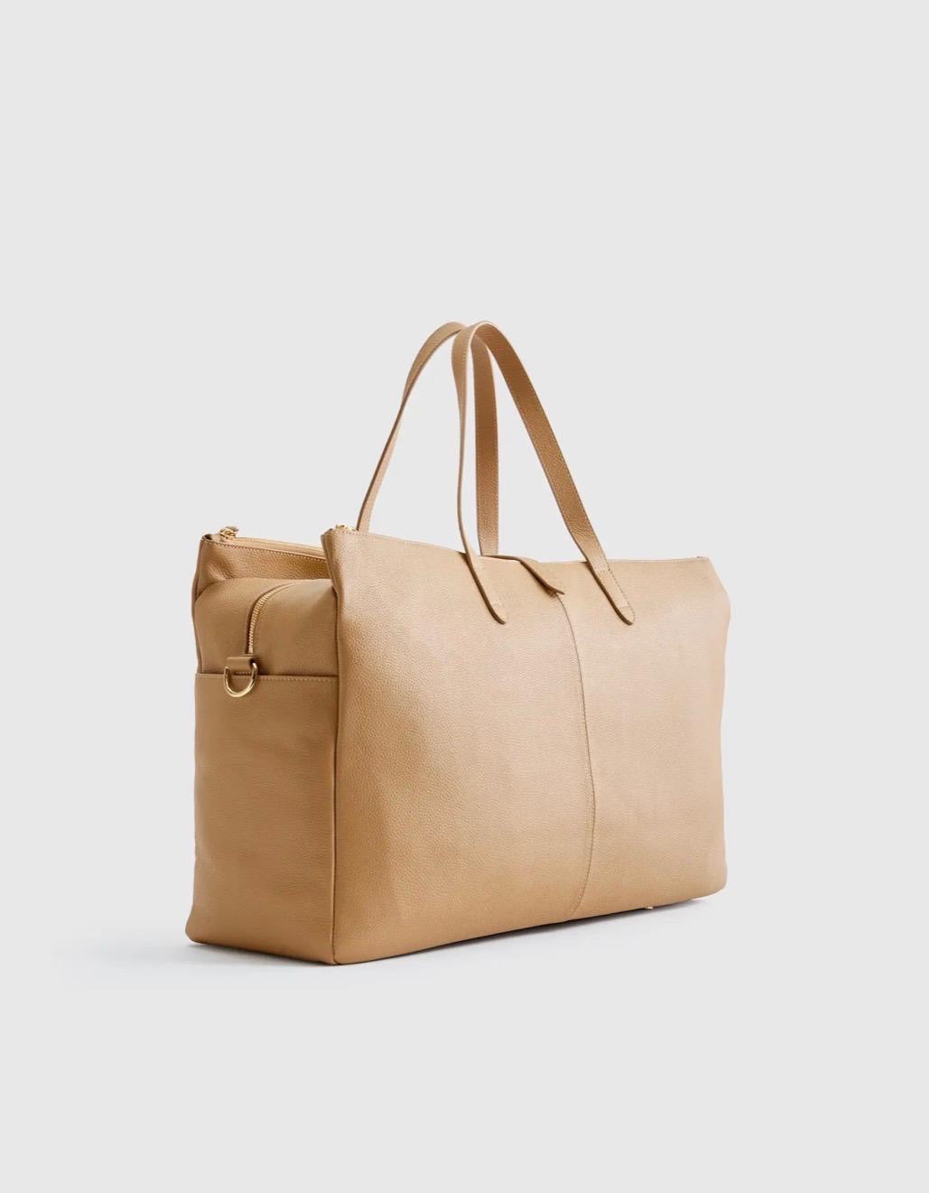 Italian Leather Triple Compartment Weekender
