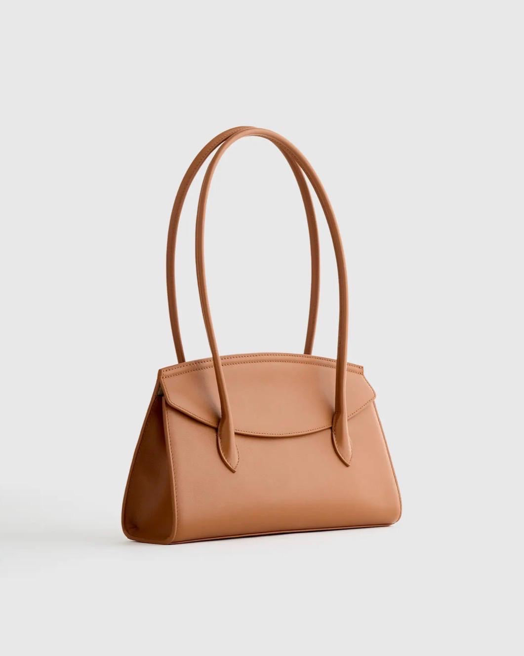 Italian Leather Double Strap Shoulder Bag