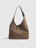 Italian Suede Slouchy Shoulder Bag