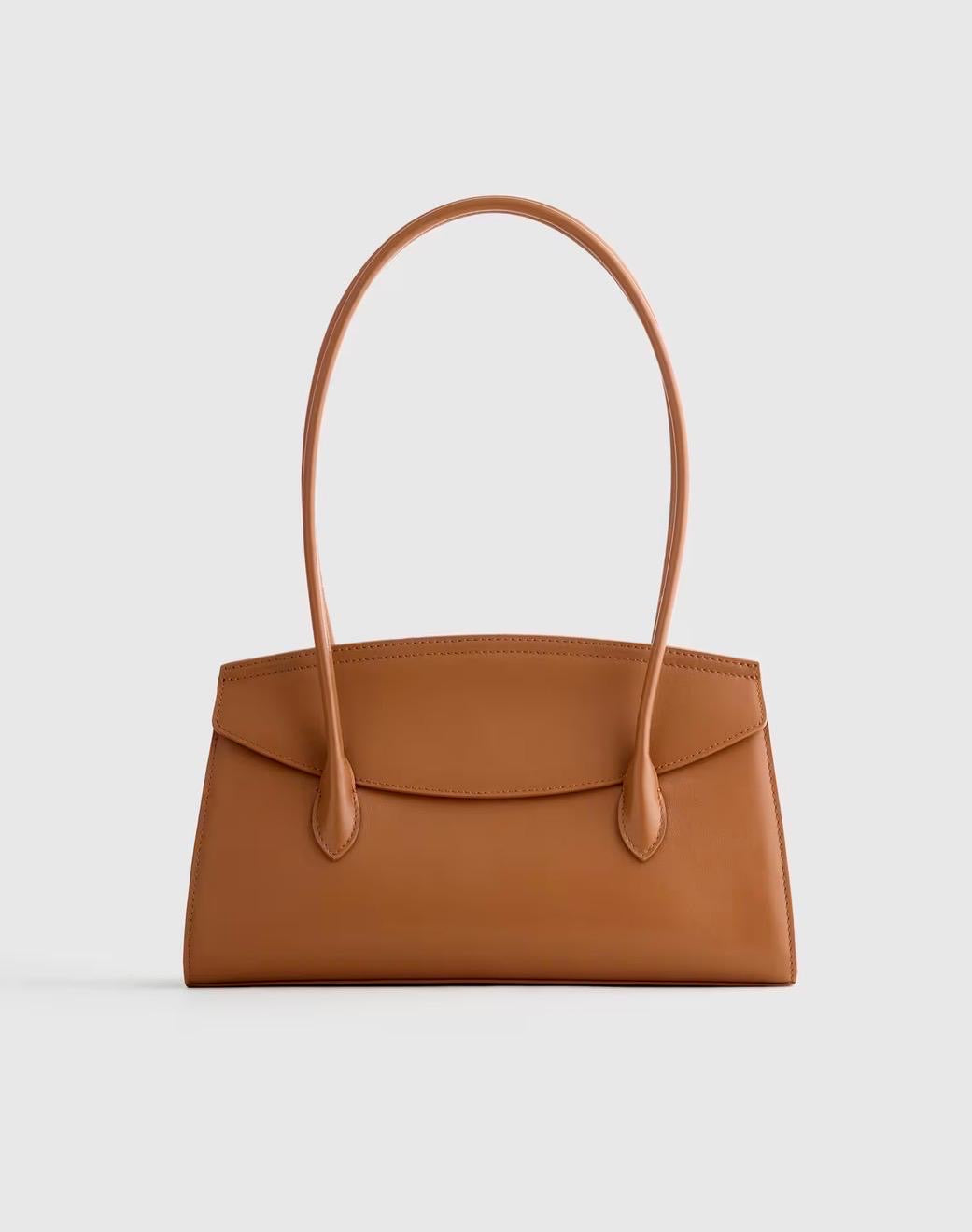 Italian Leather Double Strap Shoulder Bag