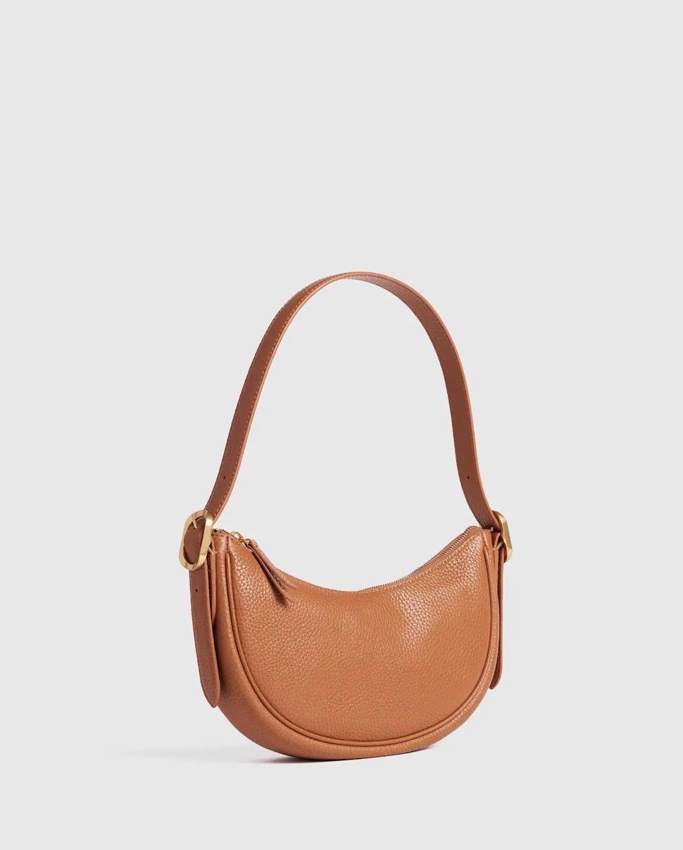 Italian Leather Mini Crescent Shoulder Bag
