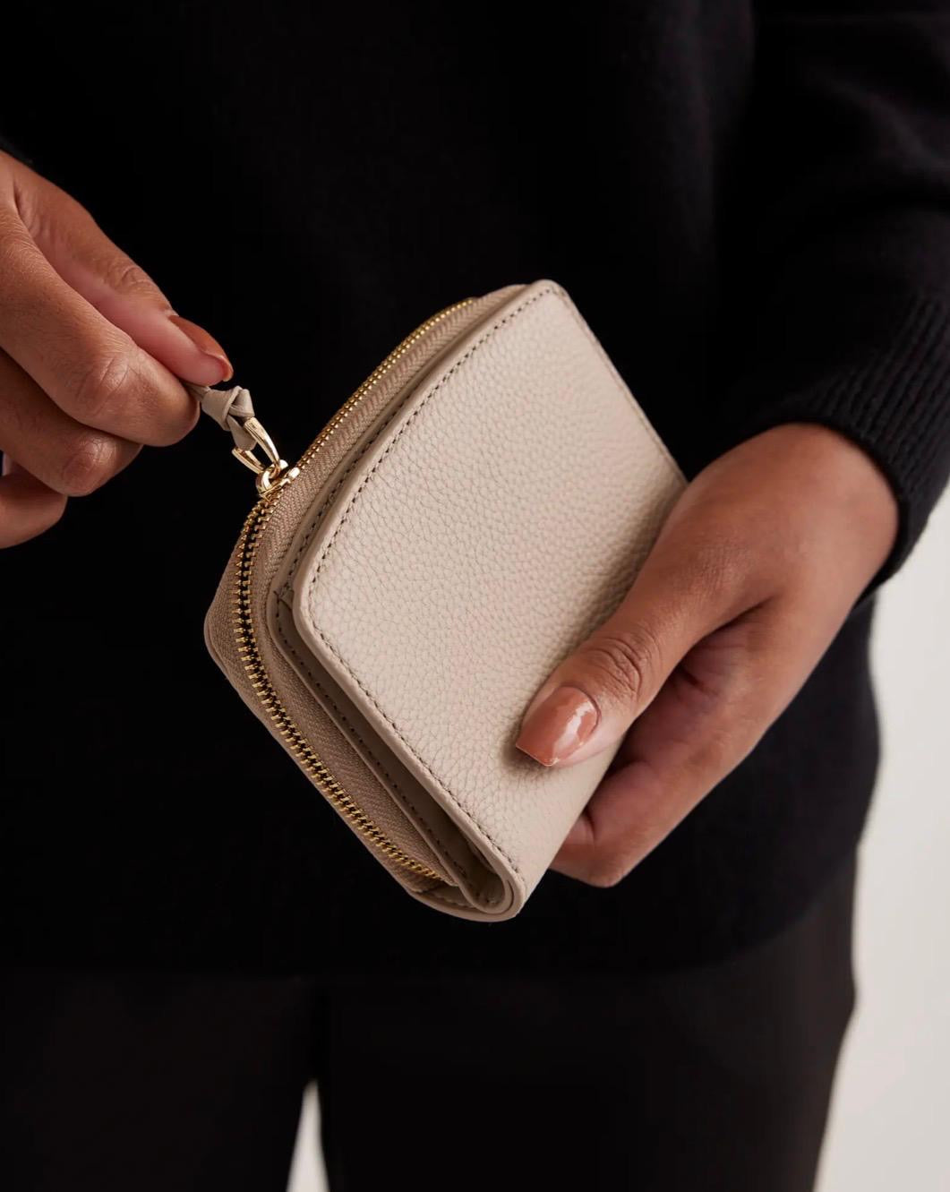 Italian Pebbled Leather Compact Wallet