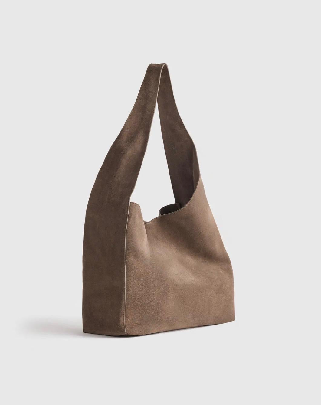 Italian Suede Slouchy Shoulder Bag