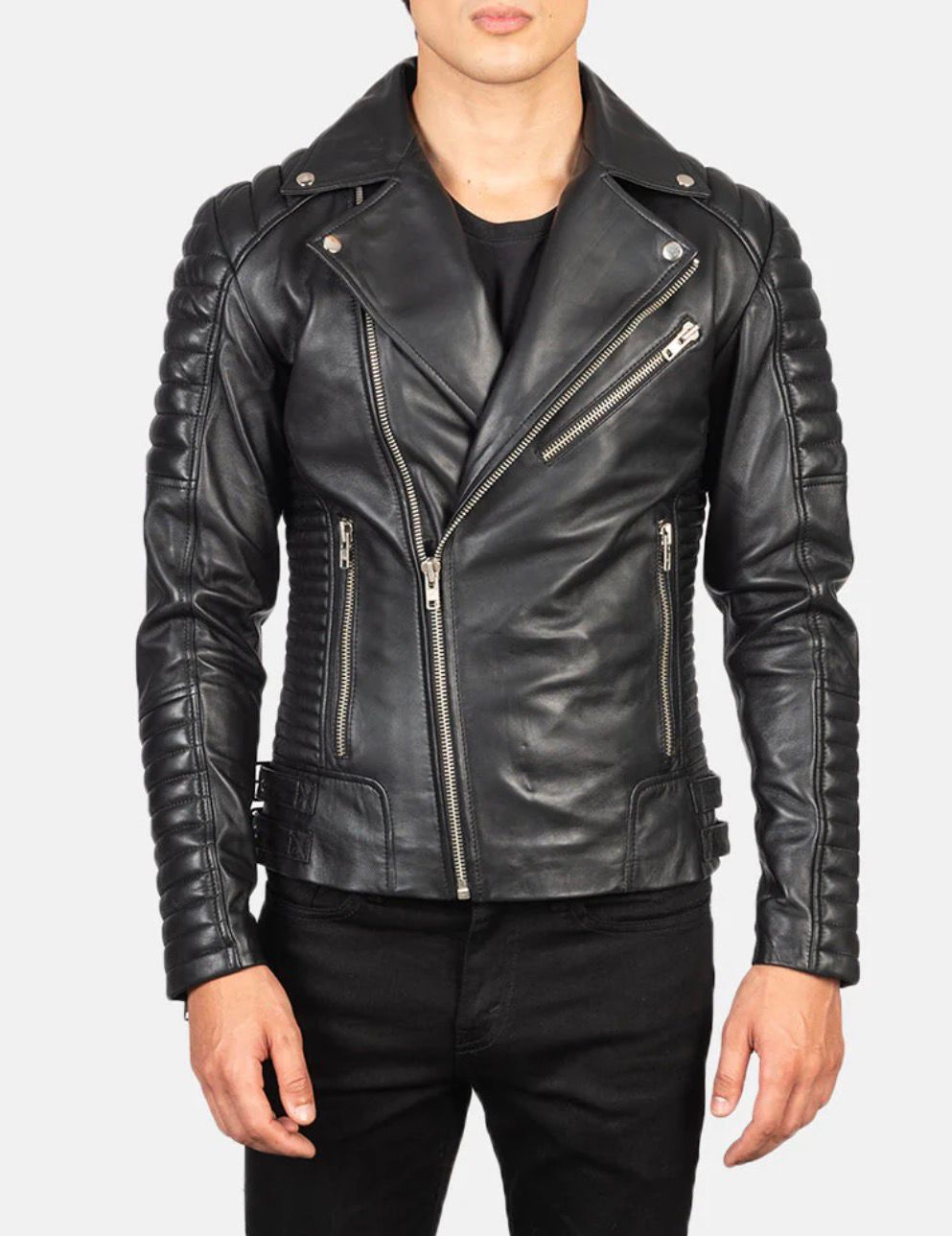 ARMAND BLACK LEATHER BIKER JACKET