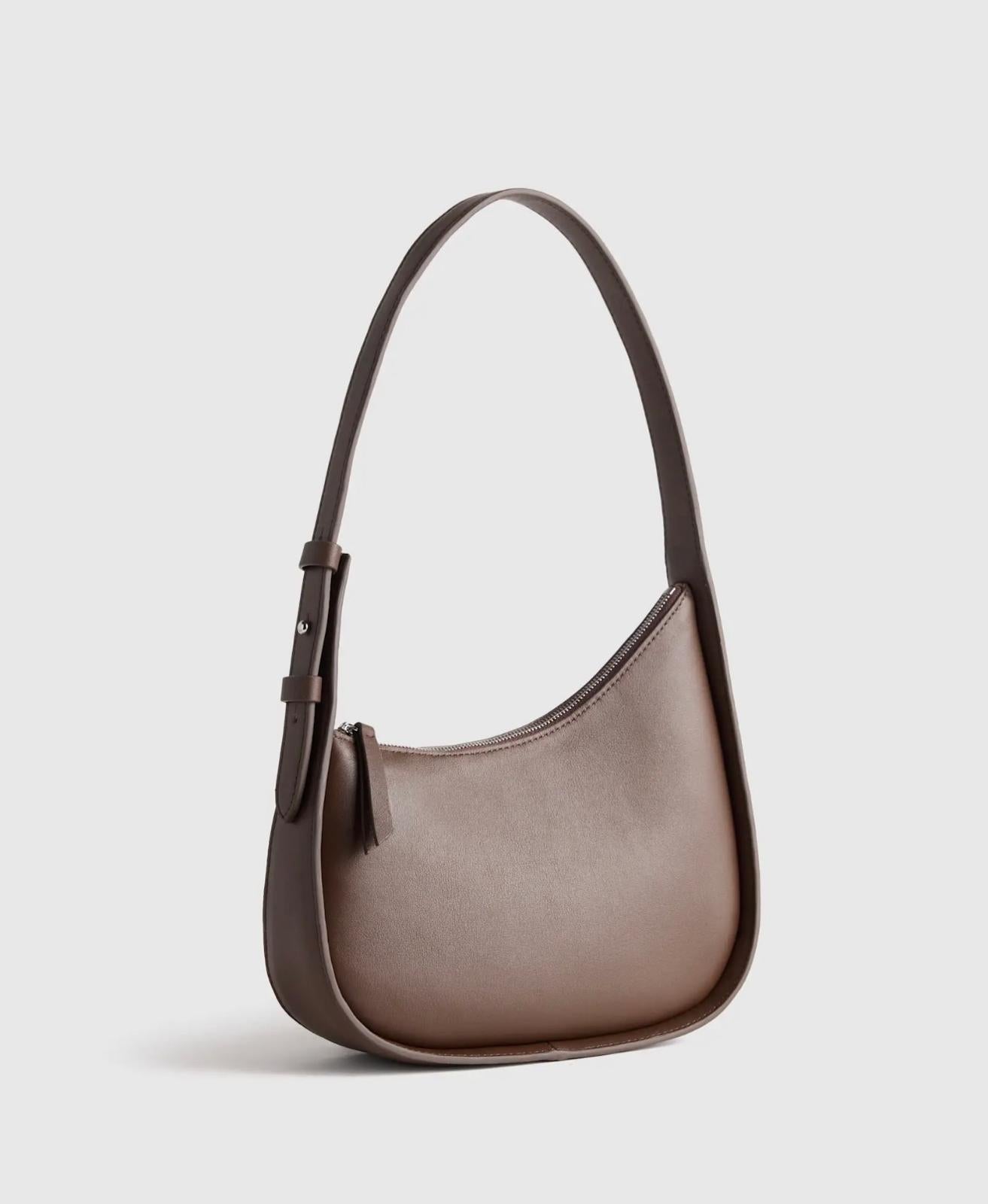 Italian Leather Asymmetrical Mini Shoulder Bag