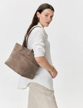 Italian Suede Shopper Tote