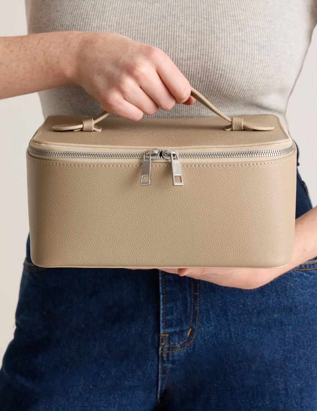 Italian Leather Travel Cosmetic Case