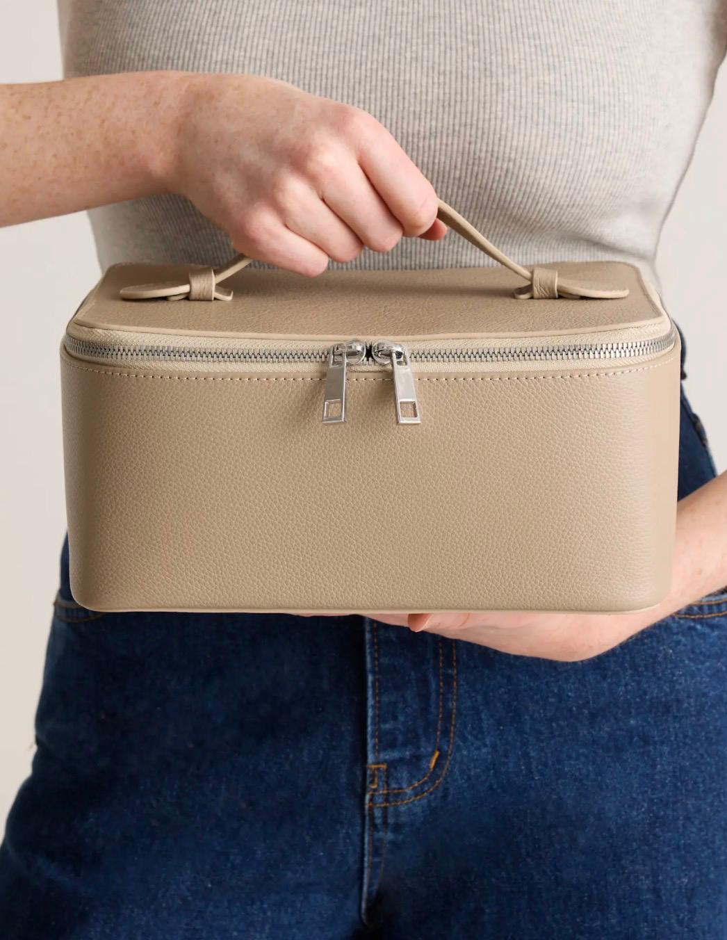 Italian Leather Travel Cosmetic Case