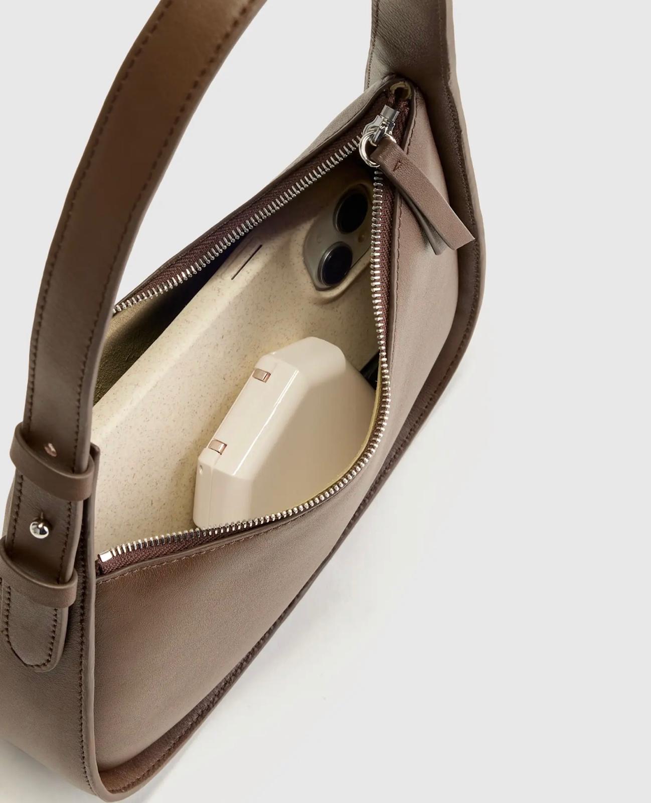 Italian Leather Asymmetrical Mini Shoulder Bag