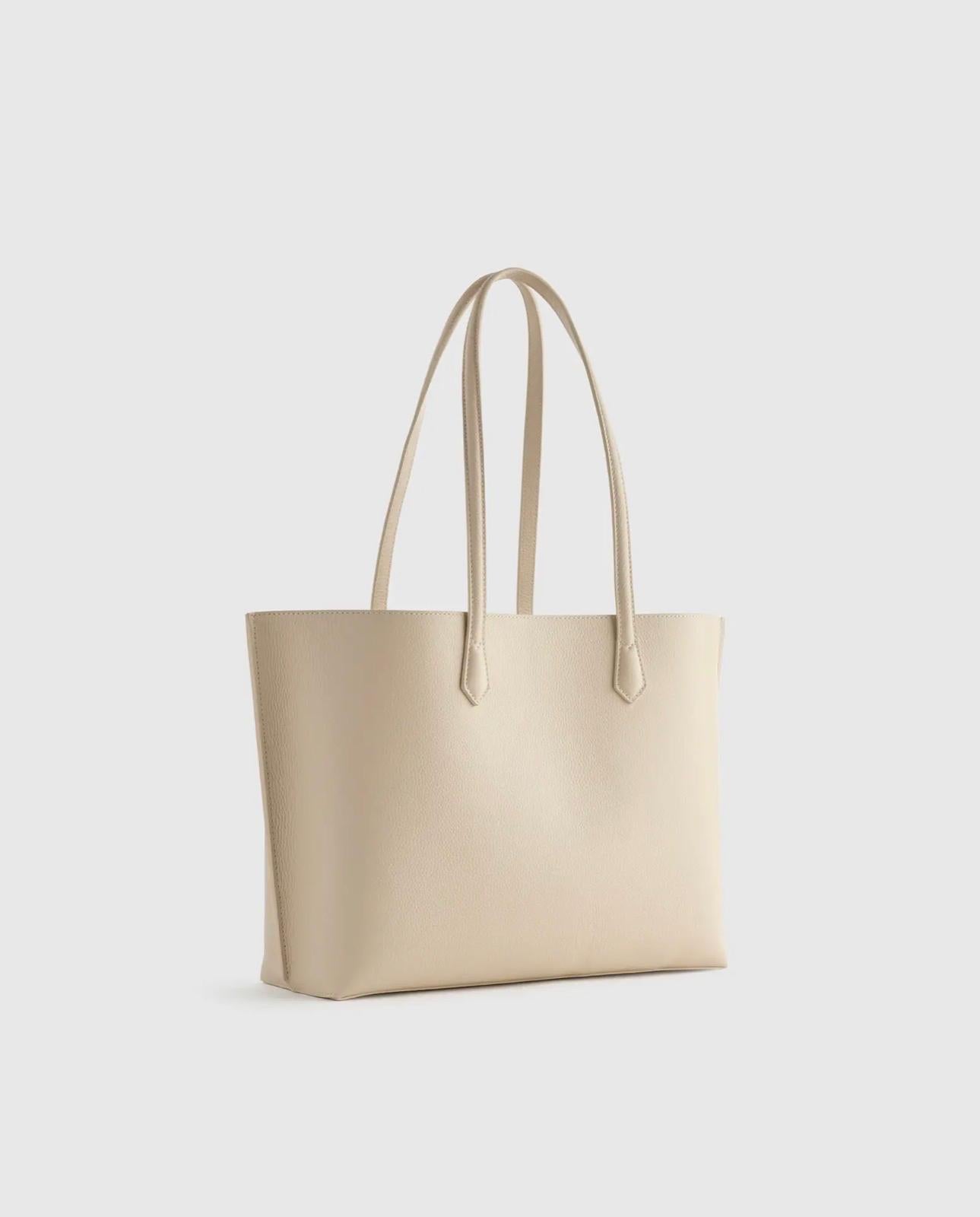 Italian Leather Triple Compartment Shopper Tote
