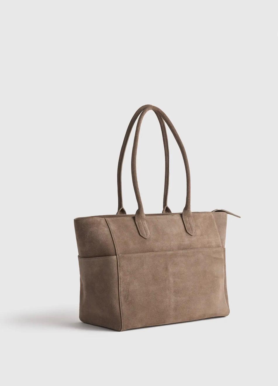 Italian Suede Shopper Tote