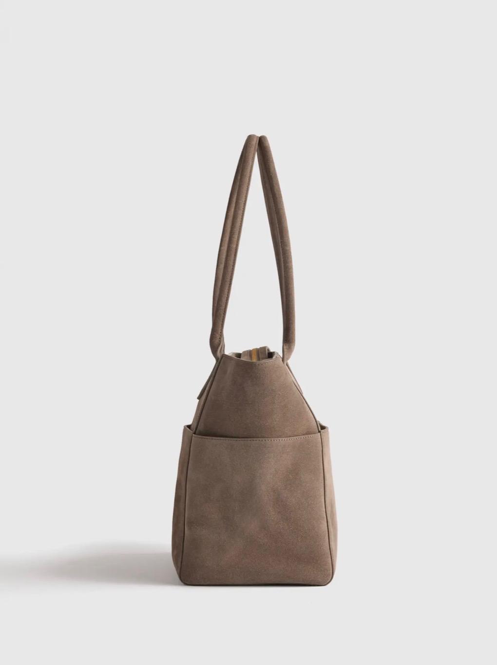 Italian Suede Shopper Tote
