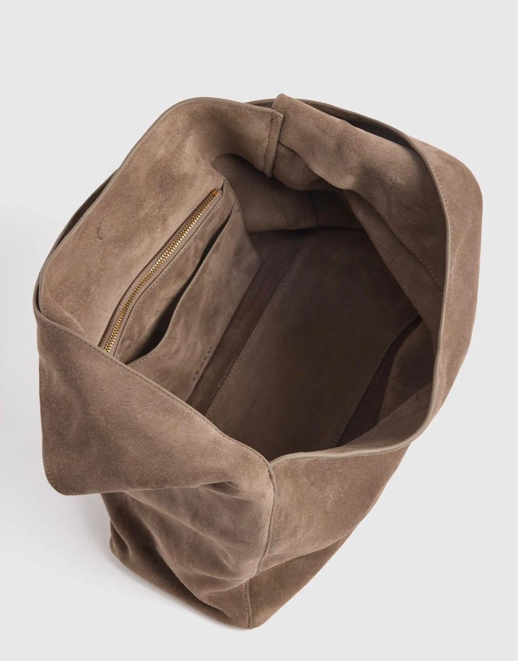 Italian Suede Slouchy Shoulder Bag