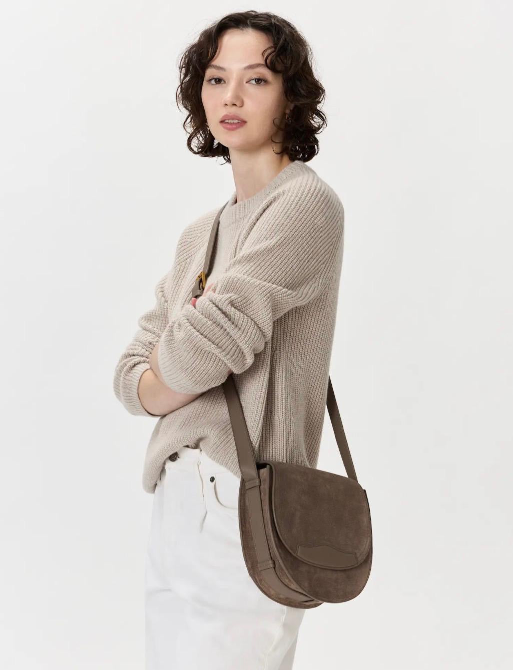 Italian Suede Saddle Bag