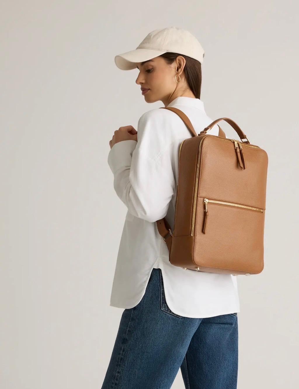 Italian Leather Laptop Backpack