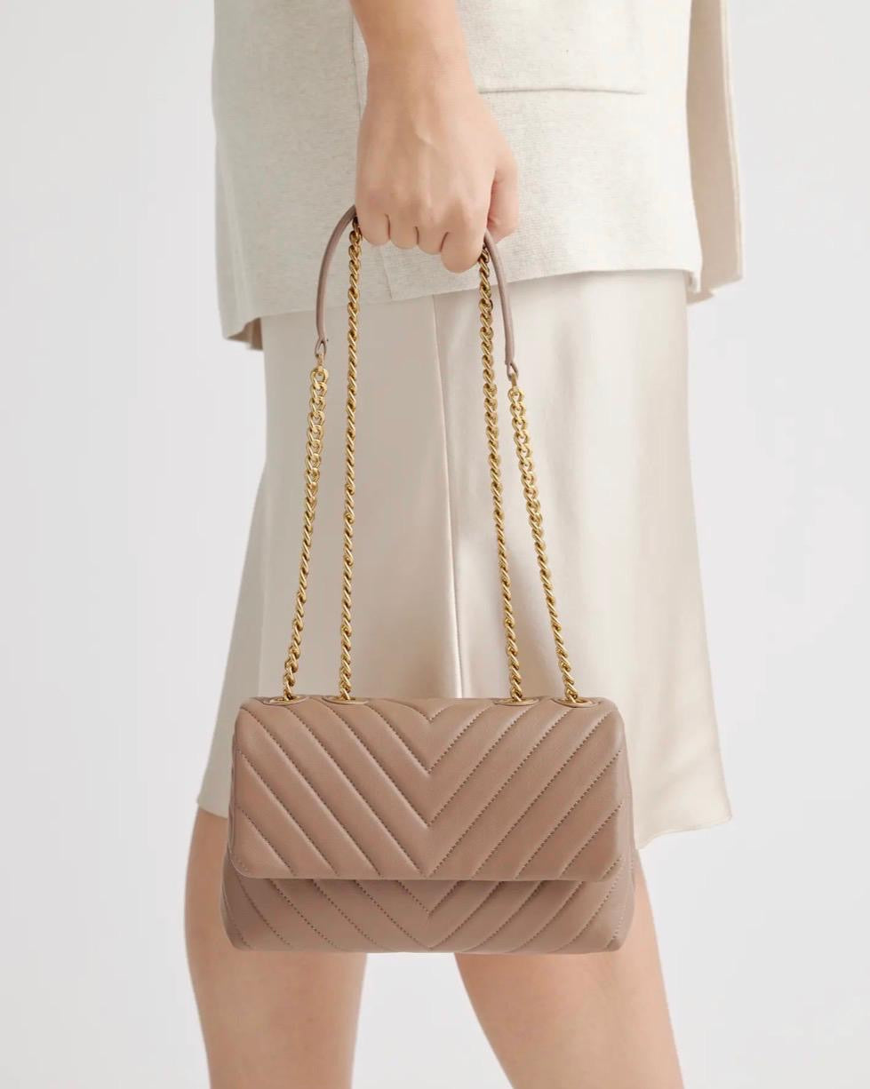 Italian Leather Quilted Convertible Crossbody