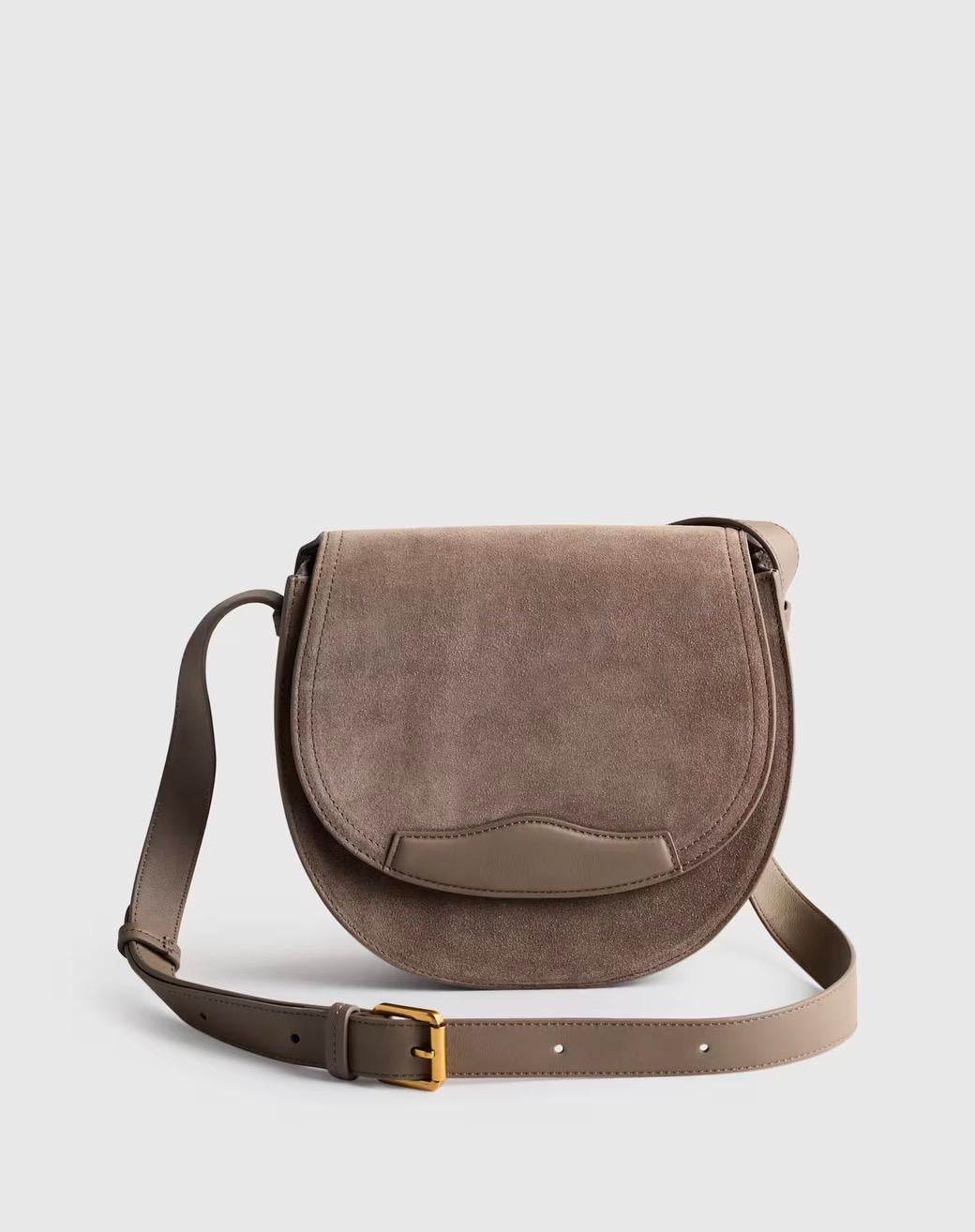 Italian Suede Saddle Bag