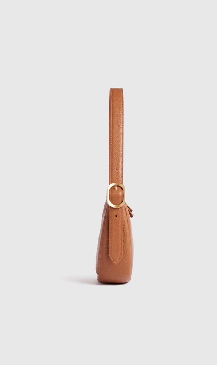 Italian Leather Mini Crescent Shoulder Bag