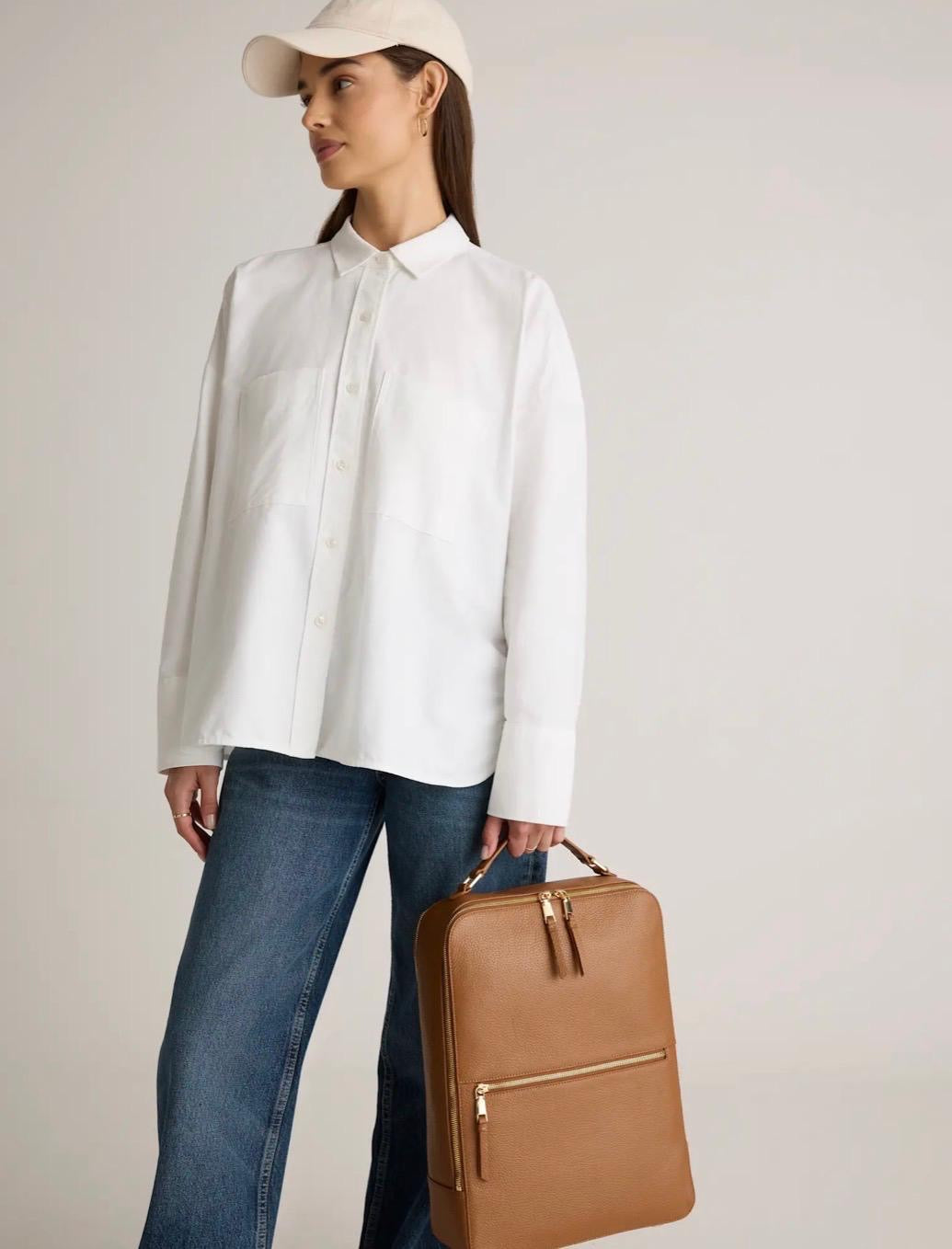 Italian Leather Laptop Backpack