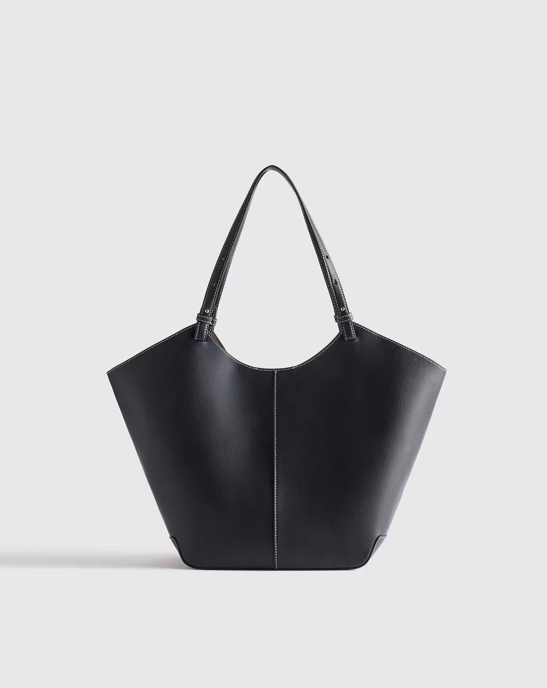 Italian Leather Trapeze Tote