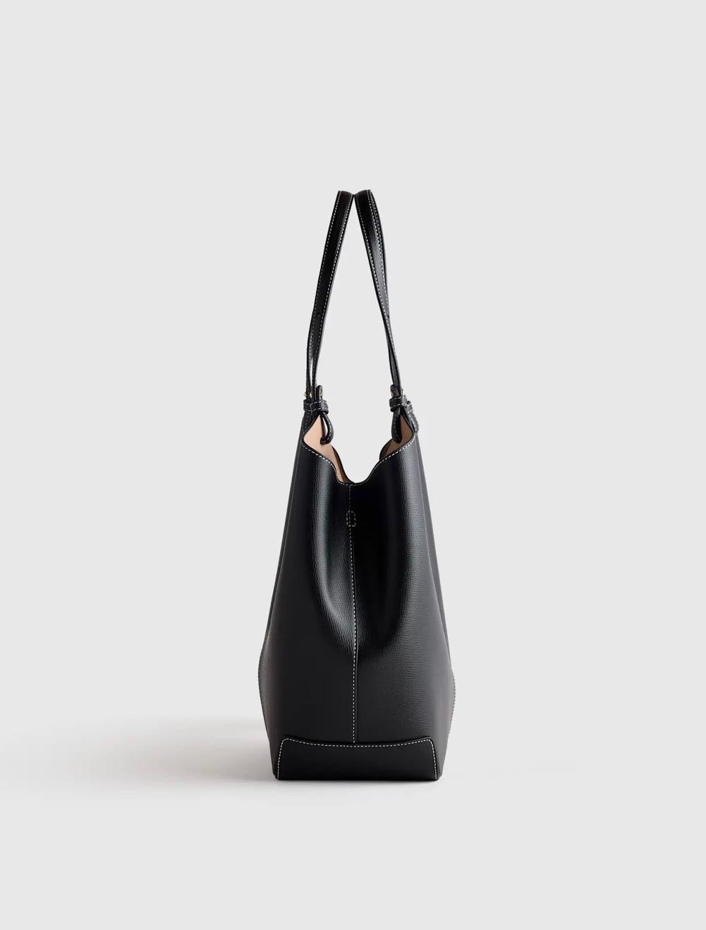 Italian Leather Trapeze Tote